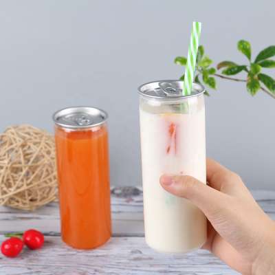 330ml Food Grade PET  Beverage Plastic Juice Bottle With  Aluminium Cap