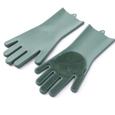 Kitchen Cleaning Silicon Wash Magic Rubber Food Grade Latex Free Silicone Kids Dishwashing Gloves